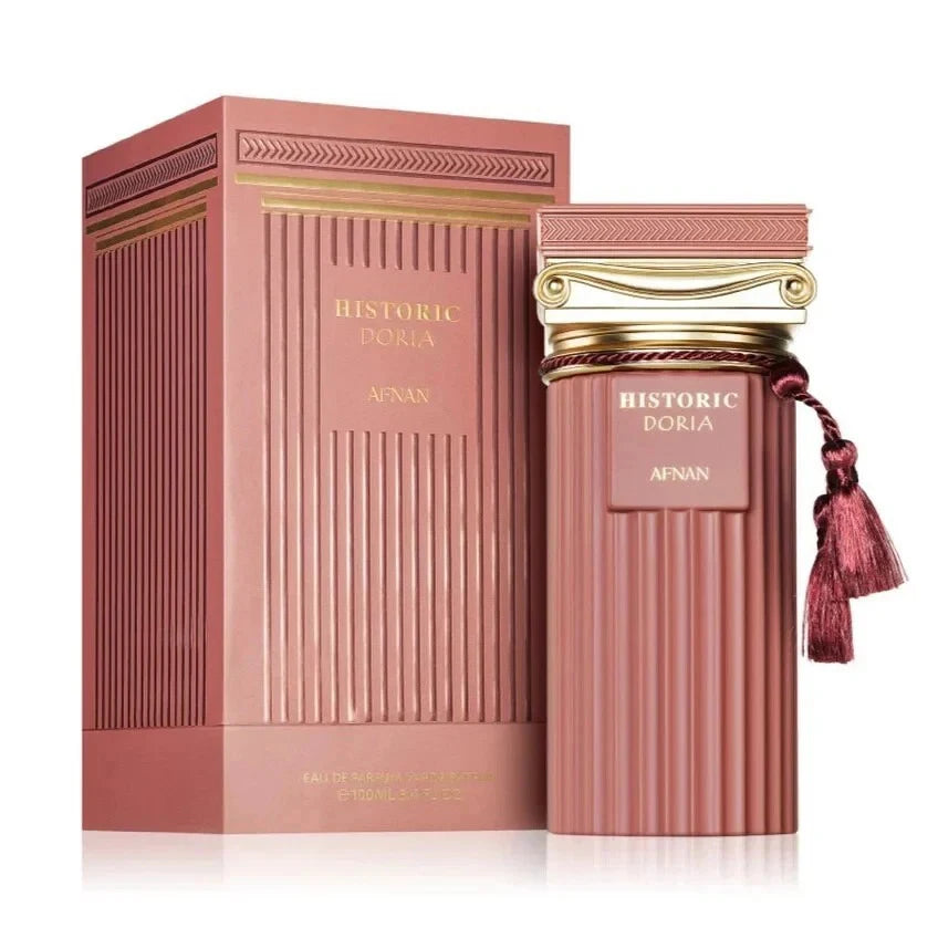 Afnan Historic Doria - Orange Blossom, Lemon Zest, Aspberry, Eau De Parfum Spray for Women, Brings a Vibrant and Refreshing Experience
