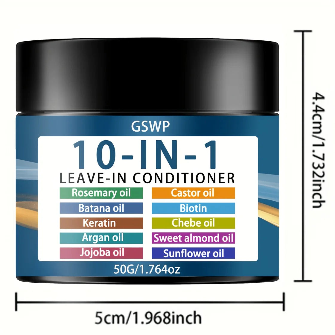 GSWP 10 In1 Leave-in Conditioner with Rosemary Oil&Keratin, Moroccan Nut Oil, Biotin Etc. Hydrates&Moisturizes. 50g/100g
