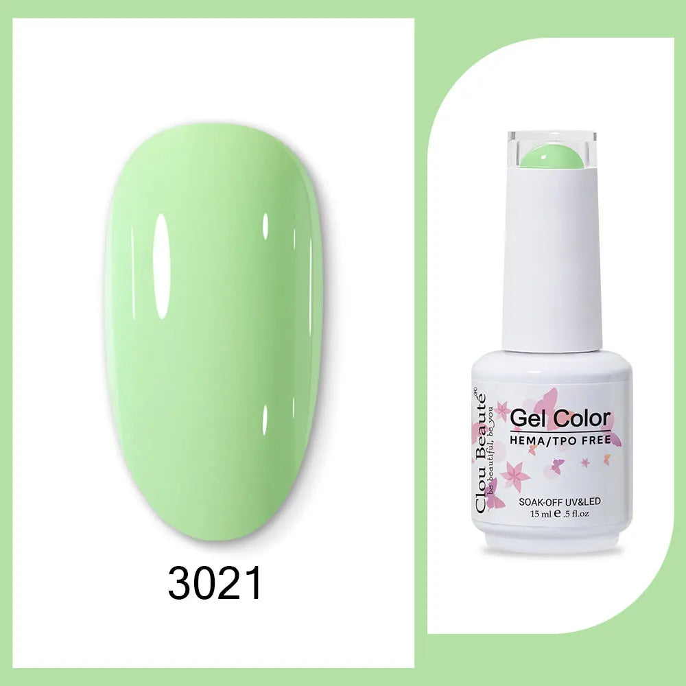 Clou Beaute Gel Color Hema TPO Free 15ml Gel Nail Varnish Soak Off UV Gel Polish Nail Art Manicure Lacquer Nail Art Jelly Gel