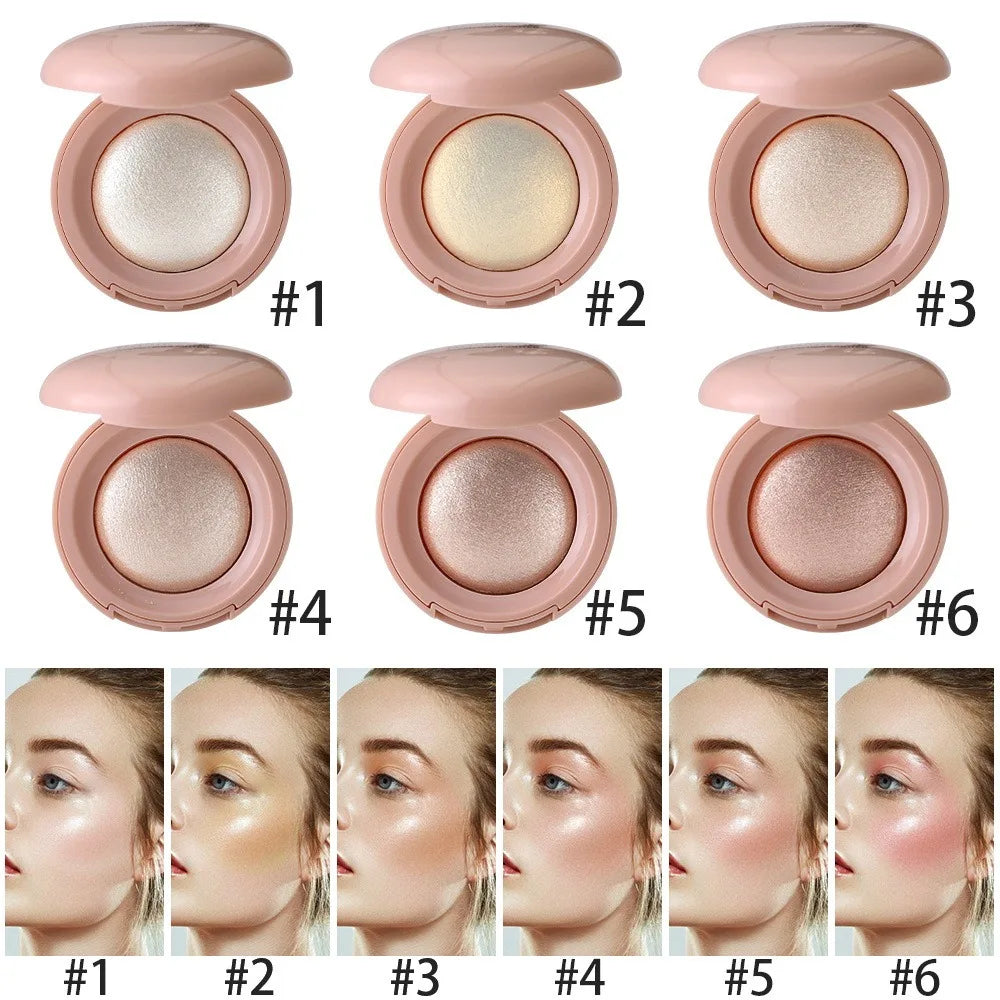 3D Face Highlighter Powder Instant Silky Baked Shimmer Illuminator Makeup Natural Glossy Brighten Contouring Glitter High Gloss