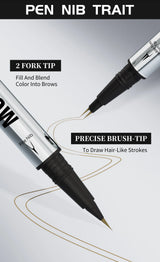 Natural Look Eyebrow Pencil Waterproof Sweat Proof Double Ended 2 in 1 Long Lasting Brow Definition Fill Shape