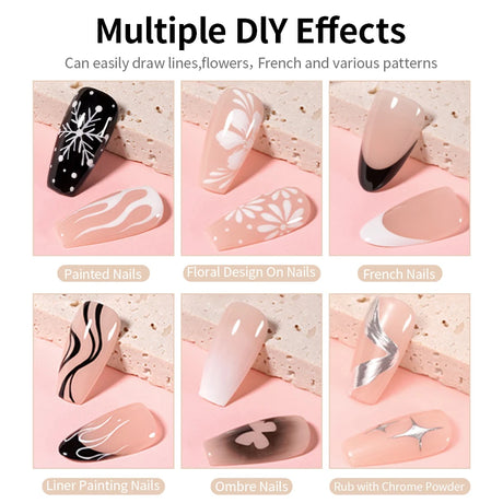 RS NAIL 5g Painting Gel Nail Polish Black White Nail Painting Art Gel Line Flower Drawing Gel Semi-solid UV LED Soak Off Varnish