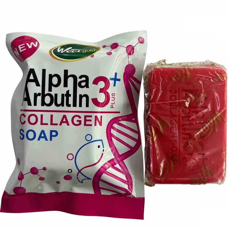 Arbutin 3 Collagen Facial Soap Moisturizing Brightening Deep Cleansing Body Face Wash Foam Facial Cleanser Handmade Soap