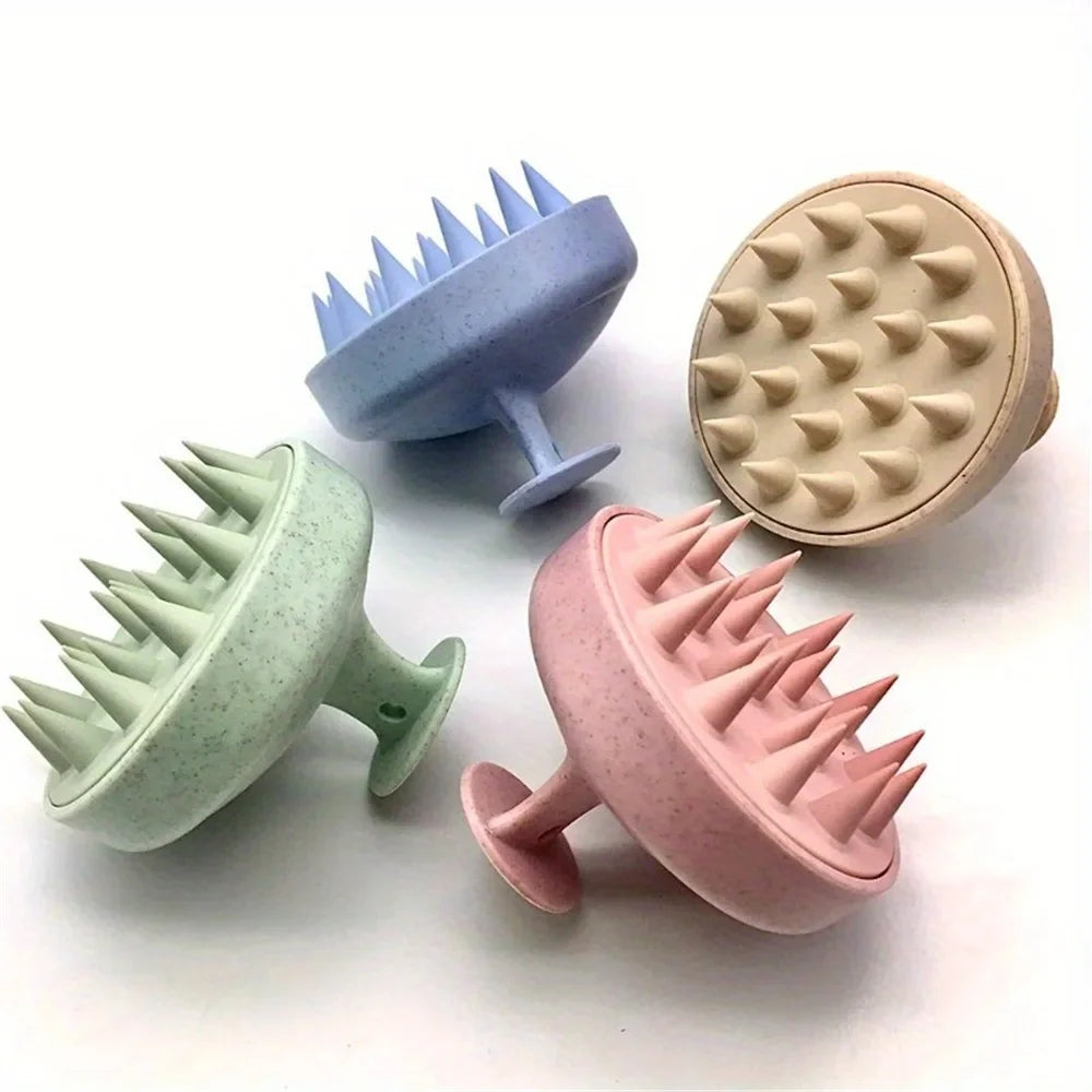1pc Silicone Shampoo Brush Body Massage Brush Bath Shower Brush Salon Hairdressing Tool Scalp Massage Comb Hair Washing Brush