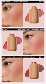 Multi-use Blush Stick Lip Cheek Eyes 3-in-1 Cream Blush Natural Matte Nude Makeup Long Lasting