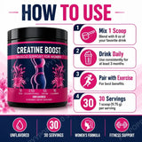 Creatine for Women Booty Builder Supplement with Collagen & BCAA Supports Muscle Development Post-Workout Recovery Elasticity