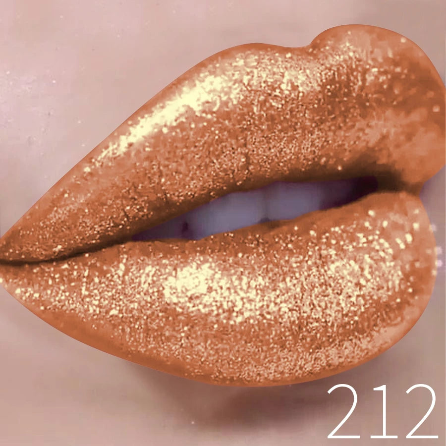 1PC Glitter Lip Gloss Long Lasting Waterproof Metallic Liquid Lipstick Pearl Shining High Pigment Lip Tint Korean Makeup Gifts