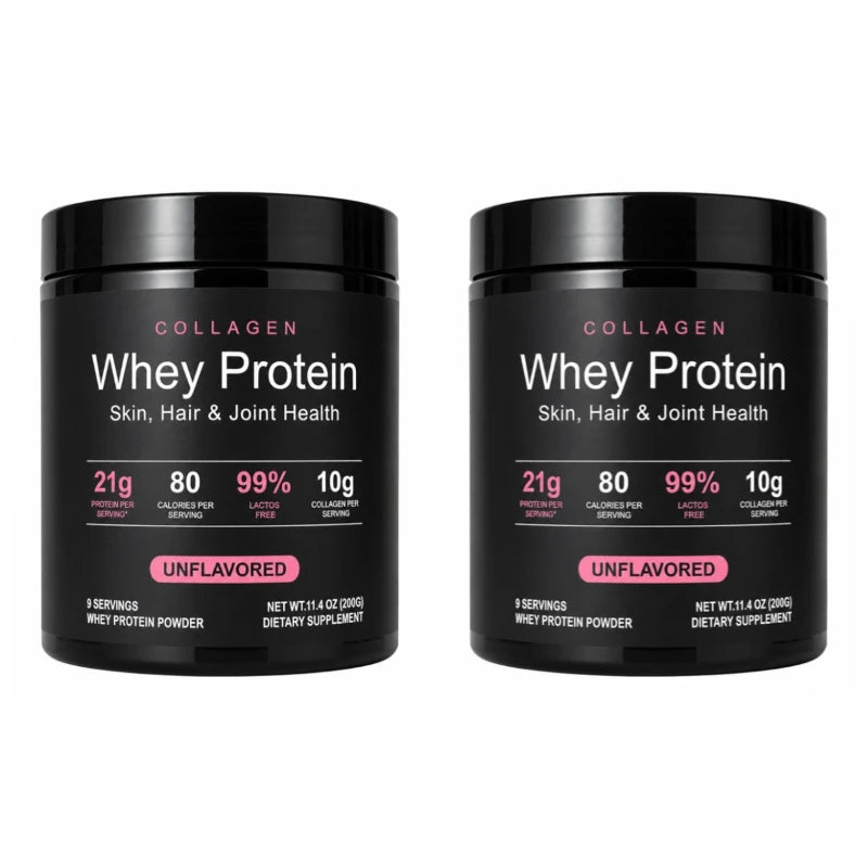 Whey Protein Powder Unflavored Muscle Recovery Joint Health Skin Hydration Grass-Fed Collagen Daily Nutrition Support