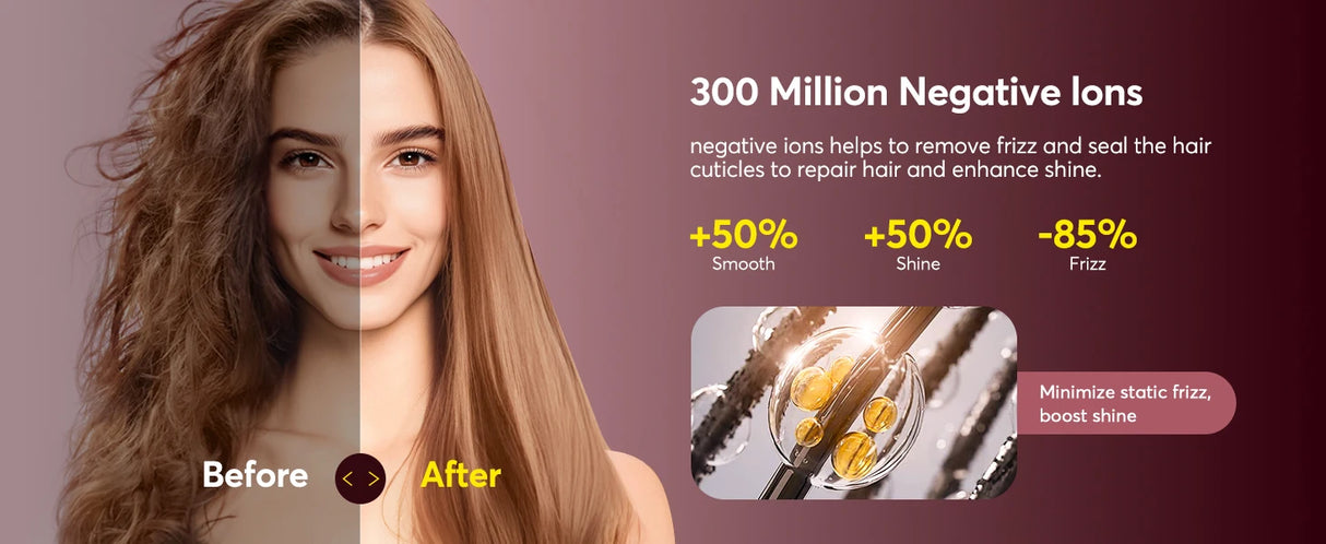 5 in 1 Air Wrap Hair Styler Frizz-Free Auto Wrap Curler, High-Speed Hair Dryer, Straightening & & Blow Dryer Brush for Styling