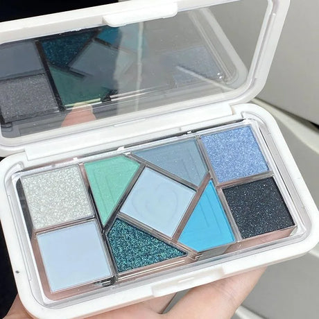 Nine-Color Eyeshadow Palette Blush Highlight Makeup Pearly Highgloss Shimmer Pink Brown Earth Color Fine Sequins Eye Shadow