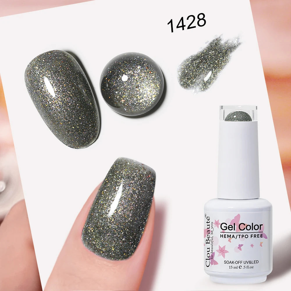 Clou Beaute Grey Color Nail Gel Polish Full Coverage Nail Polish Dark Red Gel Lacquer Varnish Vernis Semi Permanent Nail Art