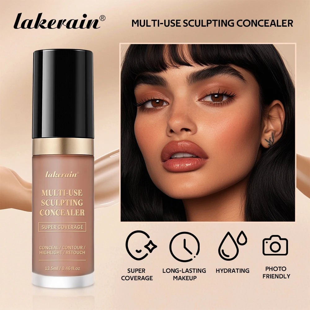 Lakerain 5-Color Waterproof Concealer Matte High Coverage Oil-Control Foundation For Acne Scars And Dark Circles Cosmetics