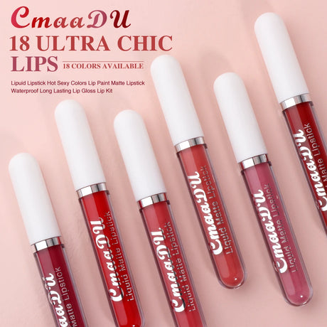 3 Pcs Matte Lipstick Lip Gloss Sets Long-Lasting Non-Fading Waterproof Non-stick Cup Exquisite Gift Everyday Holiday Universal