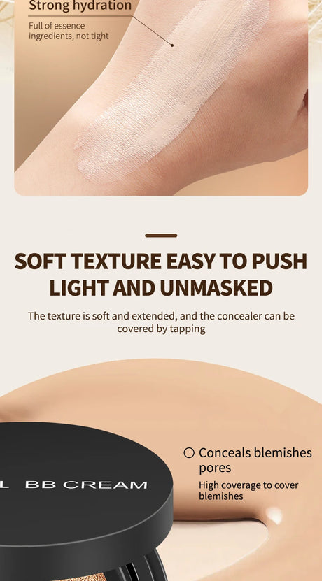 OCHEAL BB Cream Air Cushion Full Coverage Waterproof Long-lasting Concealer Cushion Compact Face Makeup Foundation CC Cream