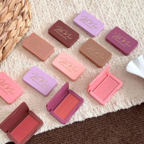 Monochrome Matte Blusher Palette Soft Silky Cheek Natural Facial Blush Rouge Plate Lasting Nude Low Saturation Powder Blush Disk