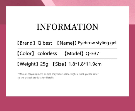QIBEST Eyebrow Gel Styling Liquid Colorless Transparent Fixed Gel Waterproof Sweat-proof Eyebrow Repair Makeup Gel For Eyebrows
