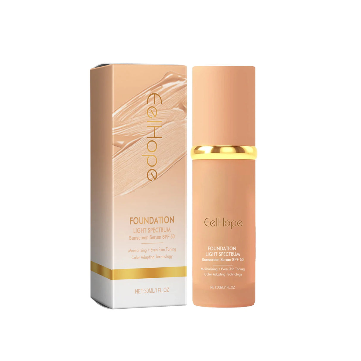 4-in-1 Liquid Foundation Spf 50+ Magic Color Changing Matte Long-Lasting Waterproof Sweating Moisturizing Coverage Makeup Base
