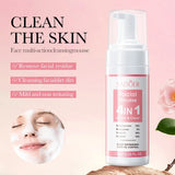 SADOER 4 in 1 Facial Mousse Face Wash Foam Facial Cleanser Moisturizing Brightening Hydrating Face Cleansing Skin Care Products