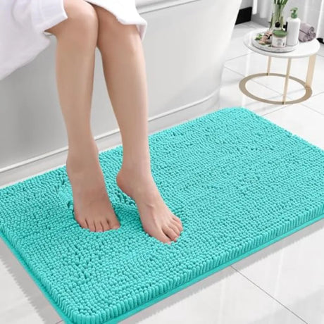 Bathroom Rugs 30x20, Extra Soft Absorbent Chenille Bath Rugs, Rubber Backing Quick Dry, Machine Washable Bath Mats for Bathroom