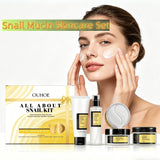 Snail Mucin Skincare Set-Complete 4-Step Glow Routine,Natural Snail Mucin Power&Hydration Barrier,Hydrogel Eye Mask Relief,Gift Packaging