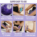 VIILIFE Waxing Kit Women Men Wax Warmer Hair Removal At Home With 6 Bags Beans Body Waxing For Eyebrows Nose Cheeks Arms Bikinis