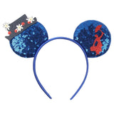 Newest Festival Party Cosplay Mouse Ears Headband 3.3" Ears Glitter Hairband Without Bow For Boys DIY Cartoon Hair Accessories