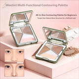All-in-One Contour Palette Makeup Pearlescent Highlighter&Matte Nose Shadow Shimmer Sculpt&Define Beauty Natural Finish Cosmetic