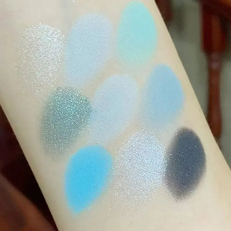 Mint diffuse pink blue small pink frame nine-color eyeshadow palette low saturation clear mint green pearl matte gentle pure des