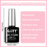 GAVY 6Pcs Aurora Pearlescent Shimmer Metallic Thread Drawing Gel Nail Polish Set Premium Salon Grade Soak Off UV LED Nail Gel Iridescent Glitter Long Lasting Semi Permanent Manicure Varnish Luxury Gift Kit For Wedding Party F