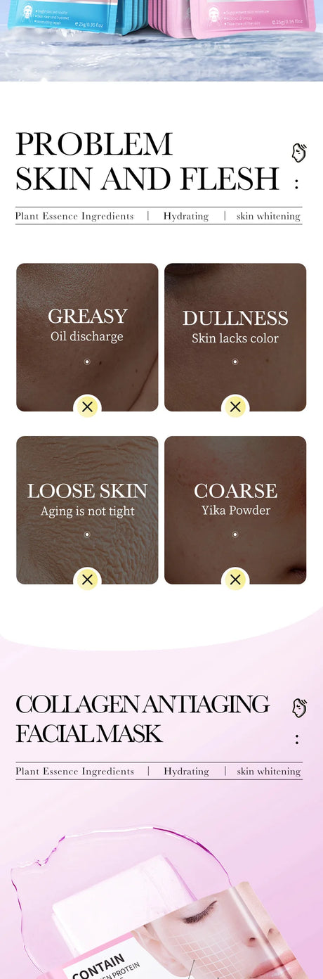 15pcs BIOAQUA Retinol Collagen Facial Masks Firming Moisturizing Nourishing Hydrating Face Mask Facial Skin Care Products