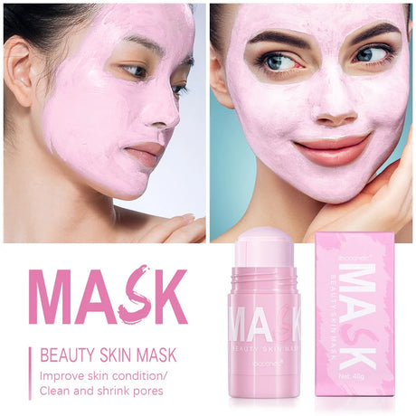 Face Clean Mask Green Tea Cleansing Stick Mask Shrink Pores Deep Blackhead Remover Facial Cleansing Moisturizing Mask 40g