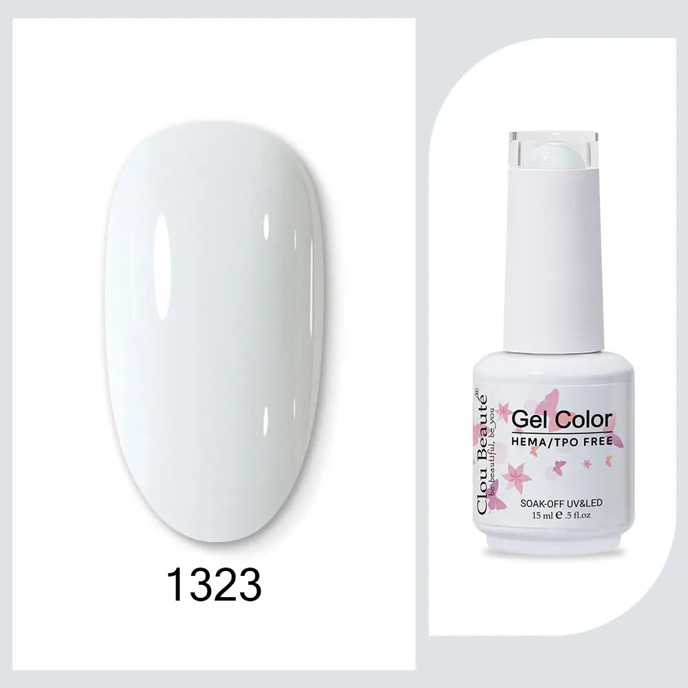 Clou Beaute Gel Color Hema TPO Free 15ml Gel Nail Varnish Soak Off UV Gel Polish Nail Art Manicure Lacquer Nail Art Jelly Gel