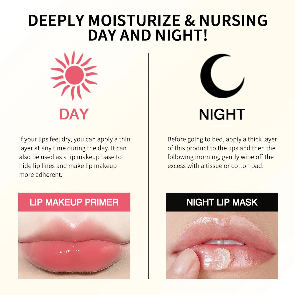 Collagen Lip Balm & Sleep Mask Deep Moisturizing Hydrating Smooth Lip Fine Lines Gentle Exfoliating Dry Dead Skin Daily Lip Care