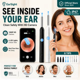 Visual Ear Wax Remover 1080P HD Camera USB-C Rechargeable Ear Cleaner IP67 Waterproof Otoscope with 6 LED Lights for Adults Kids