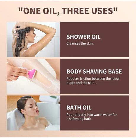 2-in-1 Bath Oil Body Cleaning Moisturizing Skin Dirt Remover Smooth Shower Gentle Cleanses Nourishes Oils For Bath Daily Care