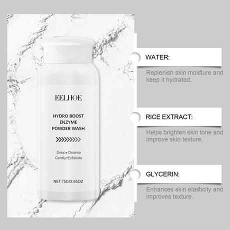 Enzyme Face Wash Powder 75g Gentle Exfoliating Cleanser for Sensitive Skin Removes Dirt Brightens Skin Travel Friendly Formula