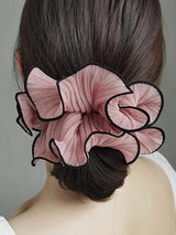 1/4Pcs New Korean Retro Folded Chiffon Oversize Scrunchies Women Sweet Temperament Fashion Exaggerated Hair Band Hair Accessorie