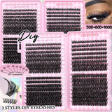 GROINNEYA Fluffy Lash Clusters DIY Natural Thick Cluster Lashes Fluffy Soft Mink Lashes Extension Individual Eyelashes Makeup