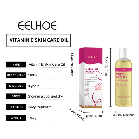 EELHOE Vitamin E Skin Care Oil Remove Pregnancy Stretch Marks Postpartum Care Elastic Skin Firming Collagen Body Care Oil 100ml