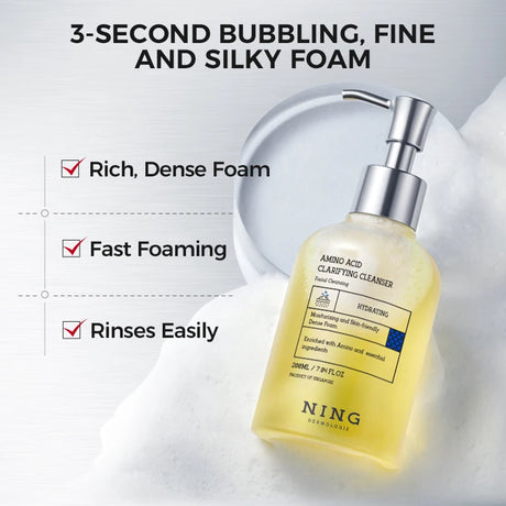 NING DERMOLOGIE Amino Acid Korean Facial Cleanser with Salicylic Acid Help with Pore Tighten, Acne & Blackheads