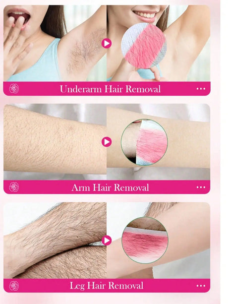 Aloe Vera Rose Double-Sided Wax Paper Armpit Hair Body Hair Removal Cream And Non-Irritating, With Mild Ingredients