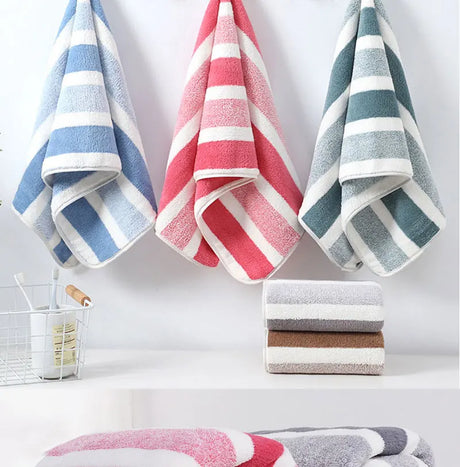 Striped Pattern Towel New Home Soft and Comfortable Bath Towels for Men and Women, Quick Drying Absorbent Towels For Bathroom