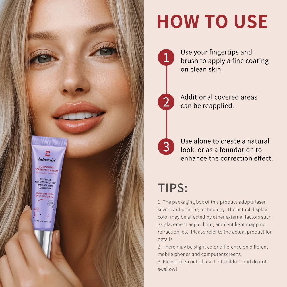 CC Cream Color Changing Liquid Foundation Centella Korean High Coverage Foundation Foundation Cream for Face Base Makeup
