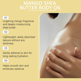 Mango Shea Butter Body Oil Soften Rough Skin Improve Skin Condition Long-Lasting Hydration Fresh Fragrance SPA Massage Skin Oil