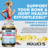 Bone Strength Supplement Capsules with Calcium Magnesium Vitamin D3 K2 Zinc & B12, Bone & Muscle Support - High Absorption