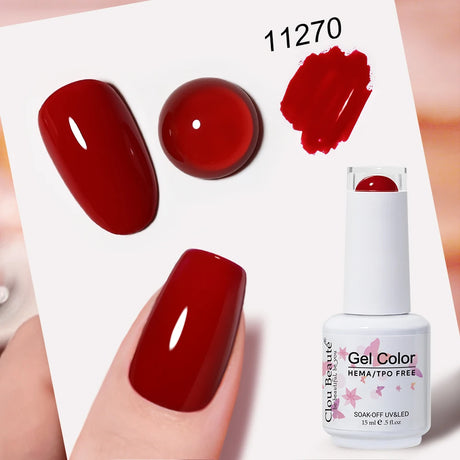 Clou Beaute Grey Color Nail Gel Polish Full Coverage Nail Polish Dark Red Gel Lacquer Varnish Vernis Semi Permanent Nail Art