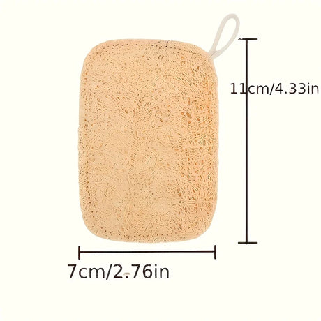 6pcs Natural Loofah Exfoliating Sponges - Gentle Body Scrubber for Shower & Bath, Bamboo Fiber Cleaning Pads 2042