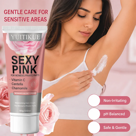 YUITIKUE Women Intimate Care Cream Vitamin C Centella Chamomile Gentle Moisturizing Smooth Daily Private Area Skin Care 60g