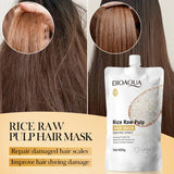 Rice Magical Keratin Hair Mask 5 Seconds Repair Damaged Frizzy Hairs Soft Smooth Shiny Moisturizing Nourish Hair Root Care