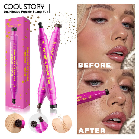 Double Eyeliner Freckles Pen All-in-One Natural Waterproof Lasting Seal Spot Pen Natural Simulation